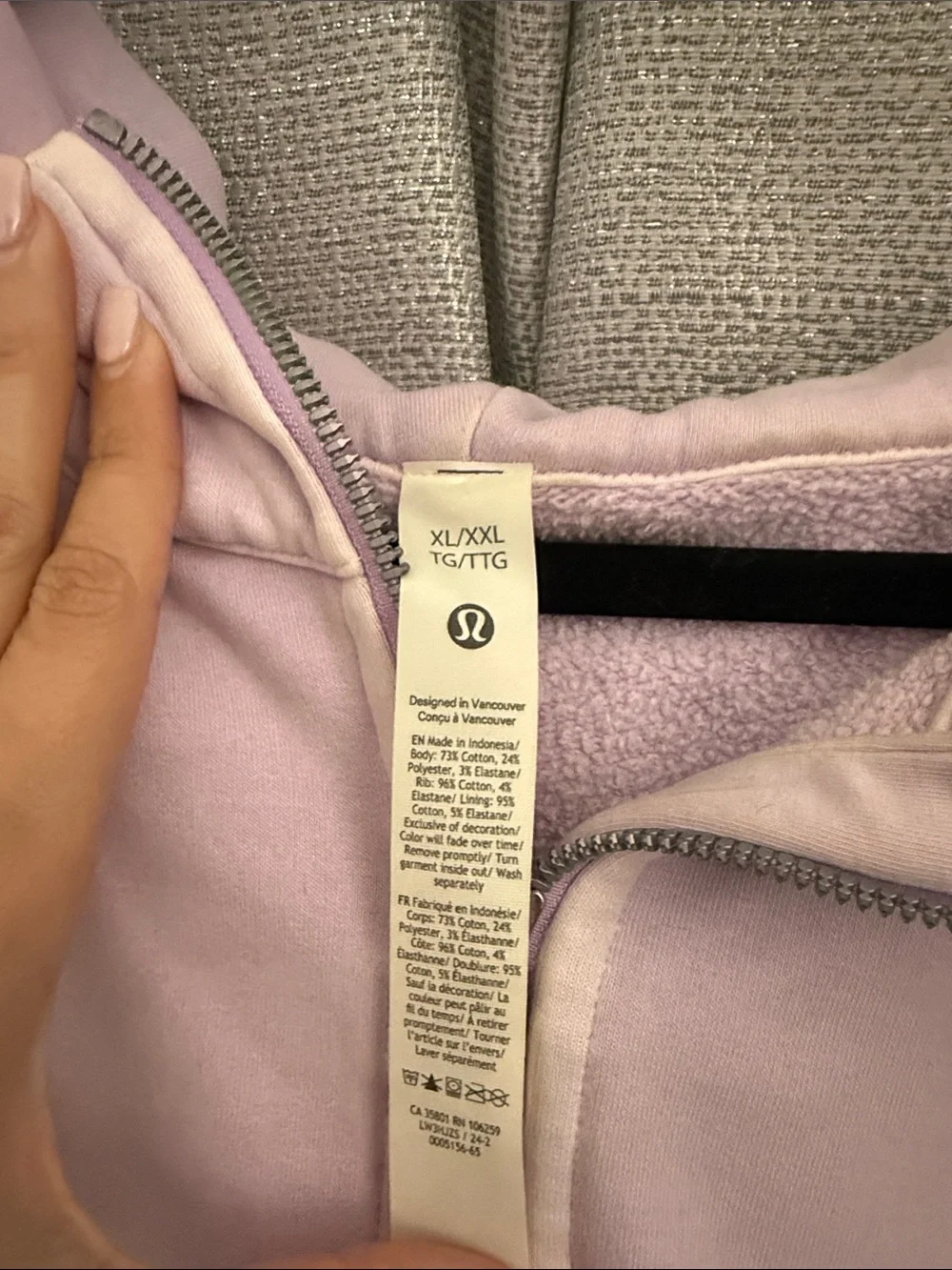 lululemon athletica Lavender Scuba Half-Zip Cropped Hoodie